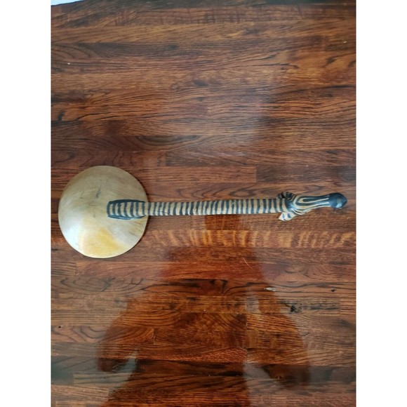 Vintage Giraffe Wooden Spoon Hand Carved Handmade Zoo Animal - Picture 9 of 9